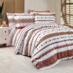 Lenjerie de pat bumbac 100% – model Arhaic – king size – 4 piese, Model 16034