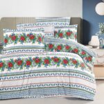 Lenjerie de pat bumbac 100% – model Arhaic – king size – 4 piese, Model 16035
