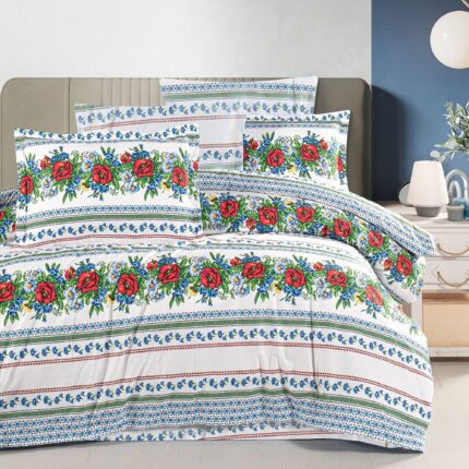 Lenjerie de pat bumbac 100% – model Arhaic – king size – 4 piese, Model 16035