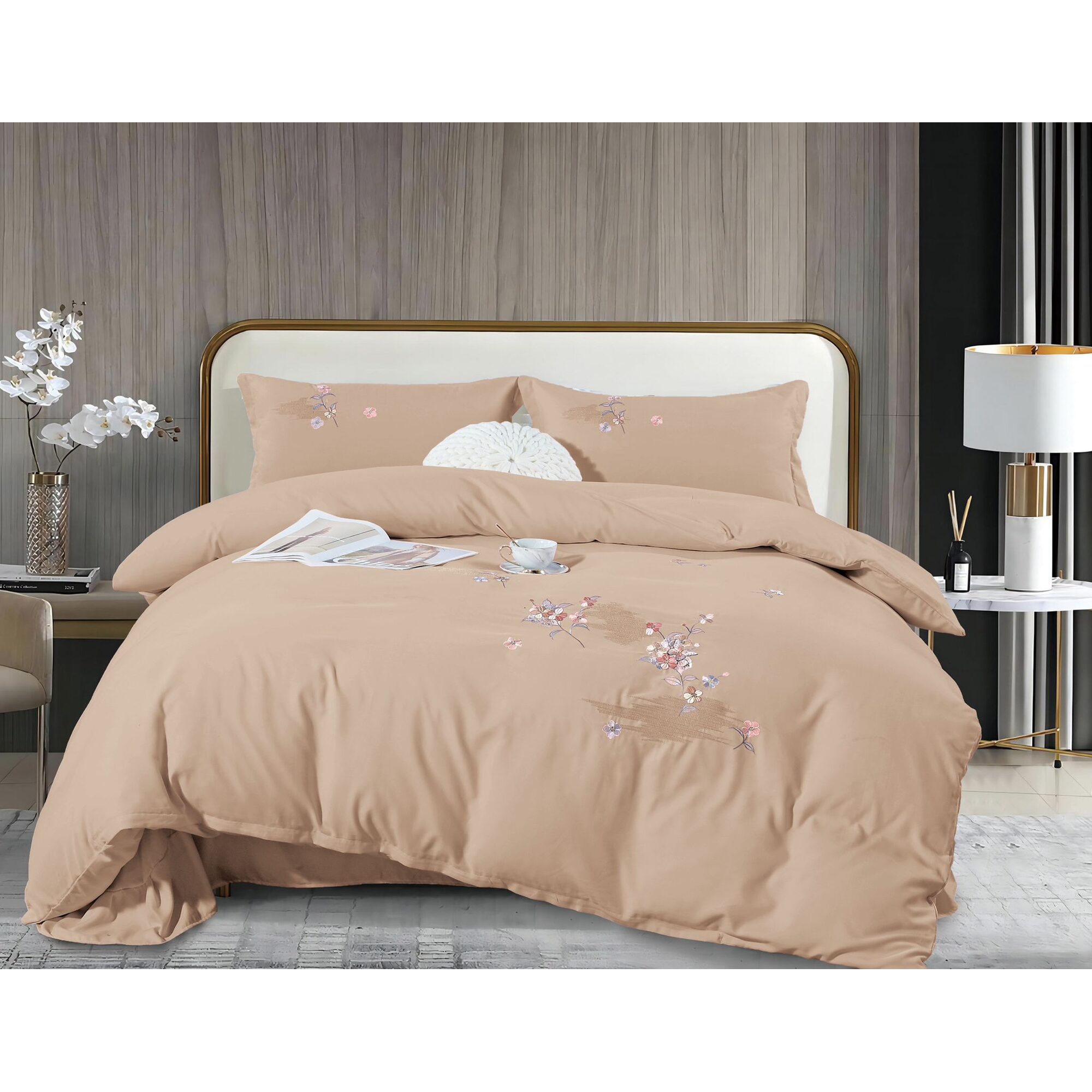 Lenjerie de pat bumbac Brodat – 4 piese, Model 12185 Lenjerie de pat bumbac Brodat – 4 piese, Model 12185