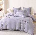 Lenjerie de pat bumbac brodat – 6 piese, Model 17254 - imagine 3
