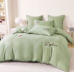 Lenjerie de pat bumbac brodat – 6 piese, Model 17257 - imagine 3