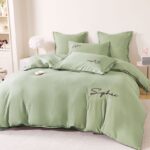 Lenjerie de pat bumbac brodat – 6 piese, Model 17257 - imagine 3