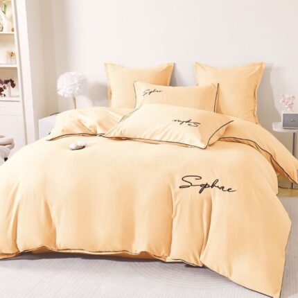Lenjerie de pat bumbac brodat – 6 piese, Model 17260 - imagine 3