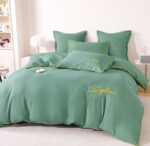 Lenjerie de pat bumbac brodat – 6 piese, Model 17263 - imagine 3