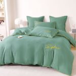 Lenjerie de pat bumbac brodat – 6 piese, Model 17263 - imagine 3