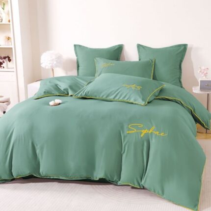 Lenjerie de pat bumbac brodat – 6 piese, Model 17263 - imagine 3