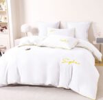 Lenjerie de pat bumbac brodat – 6 piese, Model 17264 - imagine 3