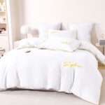 Lenjerie de pat bumbac brodat – 6 piese, Model 17264 - imagine 3