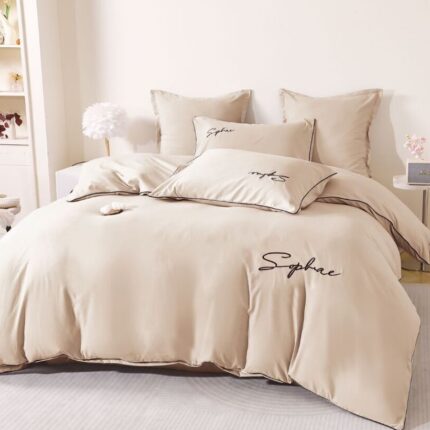 Lenjerie de pat bumbac brodat – 6 piese, Model 17266 - imagine 3