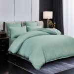 Lenjerie de pat bumbac Brodat cu Smocuri – 6 piese, Model 7098 - imagine 2