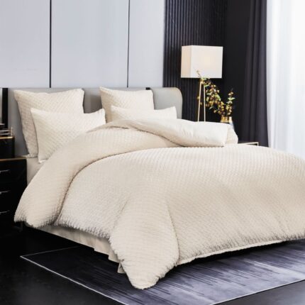 Lenjerie de pat bumbac Brodat cu Smocuri – 6 piese, Model 7099 - imagine 2