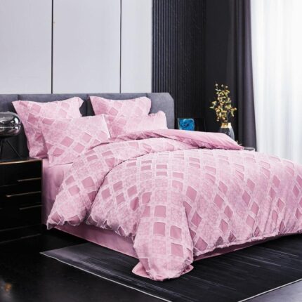 Lenjerie de pat bumbac Brodat cu Smocuri – 6 piese, Model 7100 - imagine 2