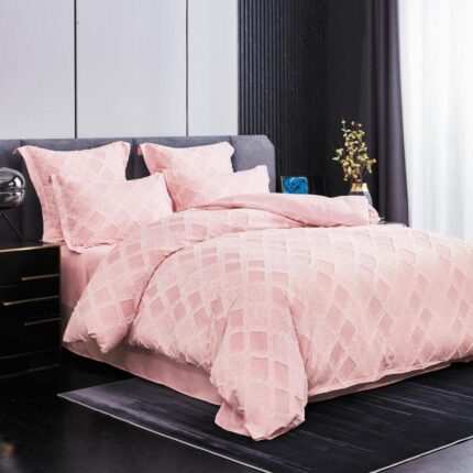 Lenjerie de pat bumbac Brodat cu Smocuri – 6 piese, Model 7104 - imagine 2