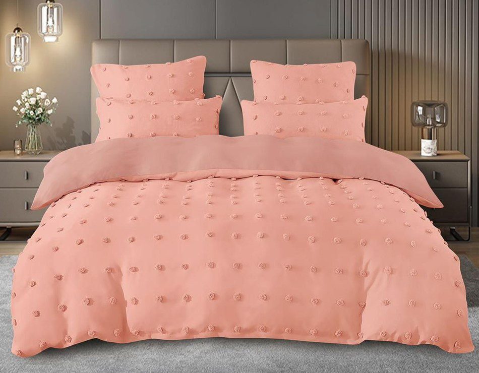Lenjerie de pat bumbac Brodat cu Smocuri – 6 piese, Model 7398 Lenjerie de pat bumbac Brodat cu Smocuri – 6 piese, Model 7398