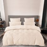 Lenjerie de pat bumbac Brodat cu Smocuri – 6 piese, Model 7405