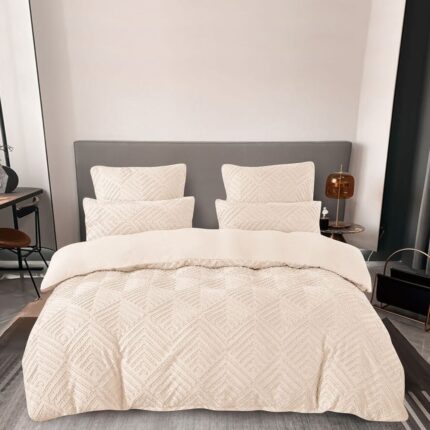 Lenjerie de pat bumbac Brodat cu Smocuri – 6 piese, Model 7405