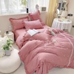 Lenjerie de pat bumbac Brodat Deluxe – 4 piese, Model 7107 - imagine 2