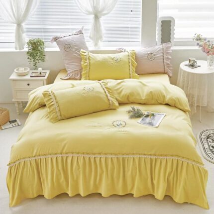 Lenjerie de pat bumbac Brodat Deluxe – 4 piese, Model 7108 - imagine 2