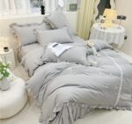 Lenjerie de pat bumbac Brodat Deluxe – 4 piese, Model 7113 - imagine 2