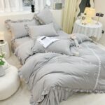 Lenjerie de pat bumbac Brodat Deluxe – 4 piese, Model 7113 - imagine 2