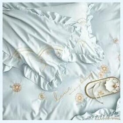 Lenjerie de pat bumbac Brodat Deluxe – 4 piese, Model 7115