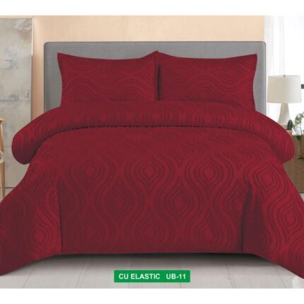 Lenjerie de pat bumbac Brodat subtire – cu elastic – 4 piese, Model 16924