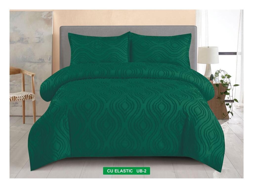Lenjerie de pat bumbac Brodat subtire – cu elastic – 4 piese, Model 16929 Lenjerie de pat bumbac Brodat subtire – cu elastic – 4 piese, Model 16929