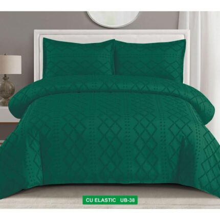 Lenjerie de pat bumbac Brodat subtire – cu elastic – 4 piese, Model 16931