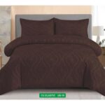 Lenjerie de pat bumbac Brodat subtire – cu elastic – 4 piese, Model 16938