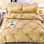 Lenjerie de pat bumbac cu inimi brodate – 4 piese, Model 9853