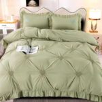 Lenjerie de pat bumbac cu inimi brodate – 4 piese, Model 9858