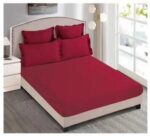 Lenjerie de pat bumbac cu inimi Brodate, cu elastic – 6 piese, Model 9723