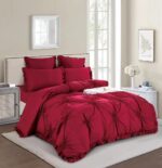 Lenjerie de pat bumbac cu inimi Brodate, cu elastic – 6 piese, Model 9723 - imagine 2
