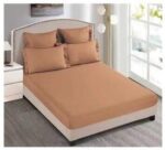 Lenjerie de pat bumbac cu inimi Brodate, cu elastic – 6 piese, Model 9726