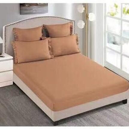 Lenjerie de pat bumbac cu inimi Brodate, cu elastic – 6 piese, Model 9726