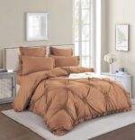 Lenjerie de pat bumbac cu inimi Brodate, cu elastic – 6 piese, Model 9726 - imagine 2