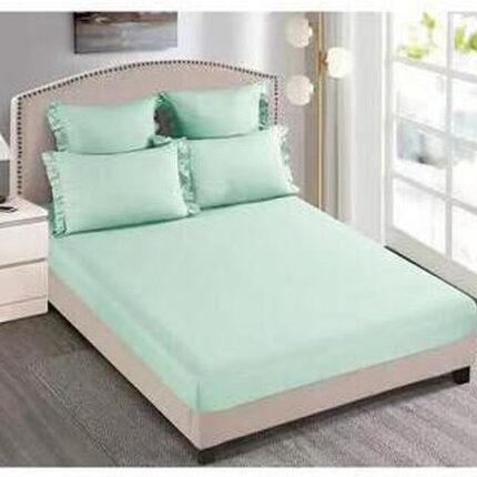 Lenjerie de pat bumbac cu inimi Brodate, cu elastic – 6 piese, Model 9730