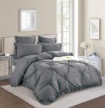 Lenjerie de pat bumbac cu inimi Brodate, cu elastic – 6 piese, Model 9861 - imagine 2