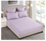 Lenjerie de pat bumbac cu inimi Brodate, cu elastic – 6 piese, Model 9862