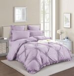 Lenjerie de pat bumbac cu inimi Brodate, cu elastic – 6 piese, Model 9862 - imagine 2