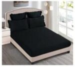 Lenjerie de pat bumbac cu inimi Brodate, cu elastic – 6 piese, Model 9863