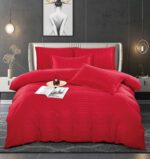 Lenjerie de pat bumbac damasc cu dunga lata – Premium – 6 piese, Model 10064 - imagine 4