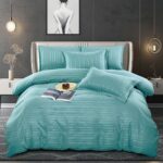 Lenjerie de pat bumbac damasc cu dunga lata – Premium – 6 piese, Model 10065 - imagine 4
