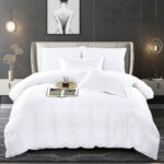Lenjerie de pat bumbac damasc cu dunga lata – Premium – 6 piese, Model 10068 - imagine 4