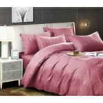 Lenjerie de pat bumbac damasc cu dunga lata – Premium – 6 piese, Model 10069