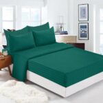 Lenjerie de pat bumbac damasc cu elastic – Premium – 6 piese, Model 10873