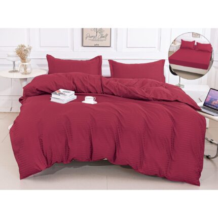 Lenjerie de pat bumbac Damasc Hotelier – cu elastic – 4 piese, Model 16827