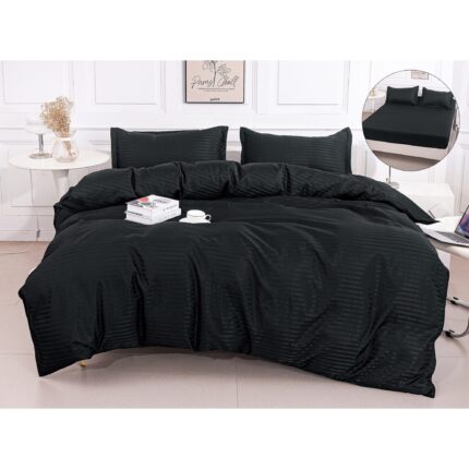 Lenjerie de pat bumbac Damasc Hotelier – cu elastic – 4 piese, Model 16828