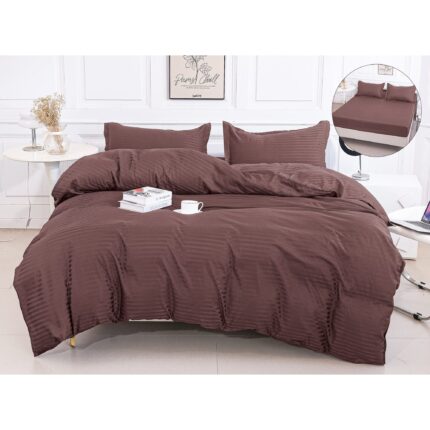 Lenjerie de pat bumbac Damasc Hotelier – cu elastic – 4 piese, Model 16834